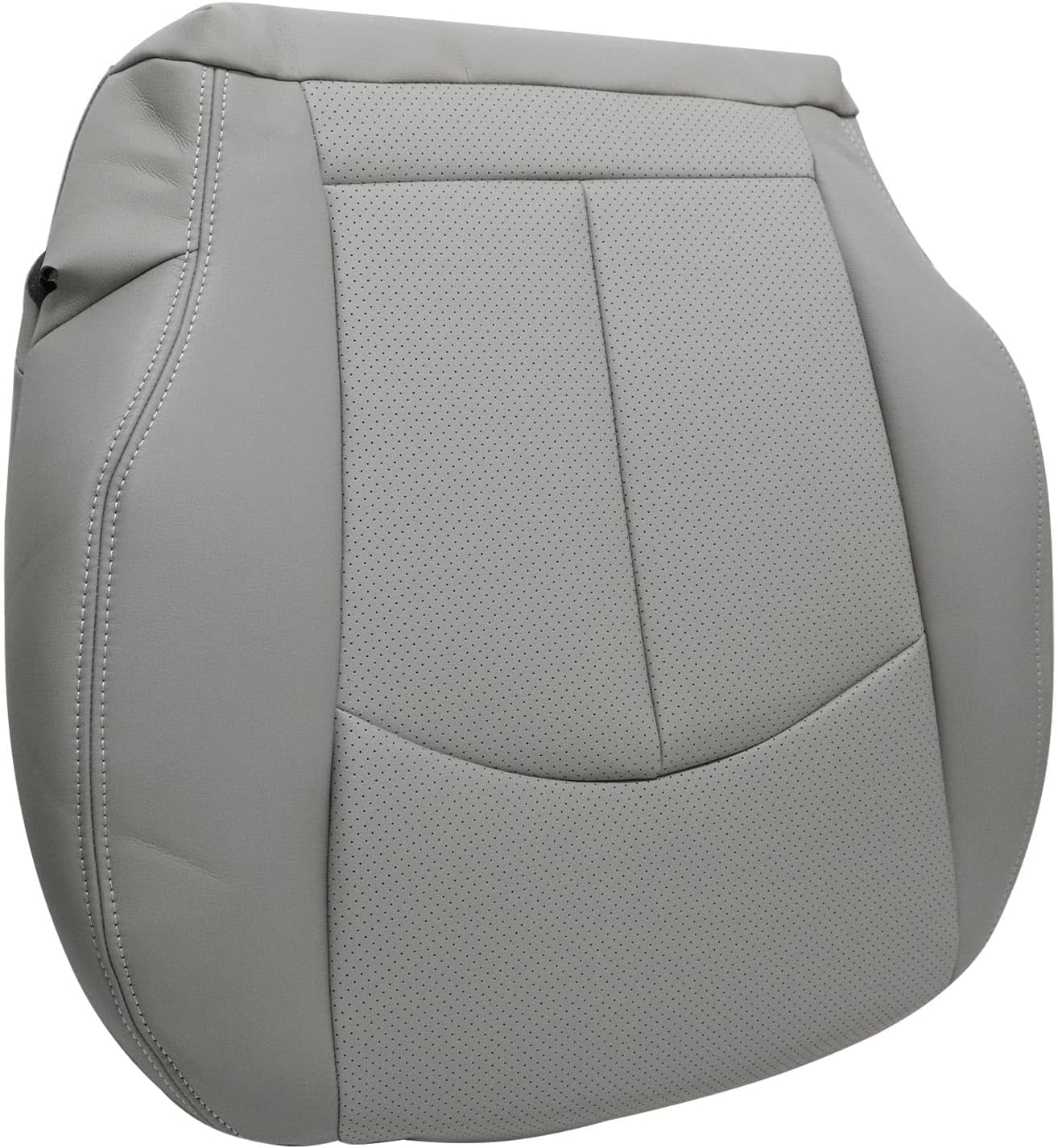 SecosAutoparts Gray Perforated Front Passenger Side Bottom Microfiber Leather Replacement Seat Cover Compatible with Mercedes Benz E63 E280 E300 E320 E350 E500 E550 2003 2004 2005 2006 2007 2008 2009