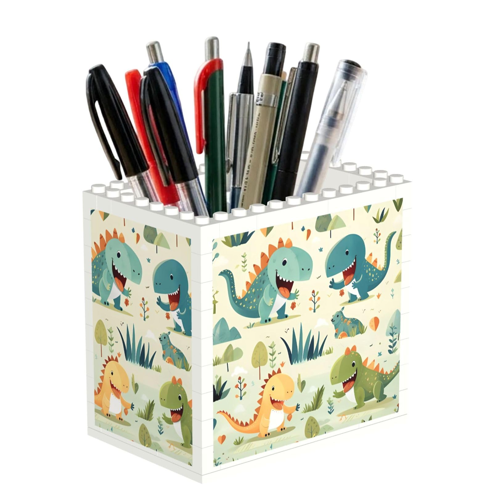 SXZVVBN Cute little baby dinosaur Building Block Desk Tidy ABS Organiser