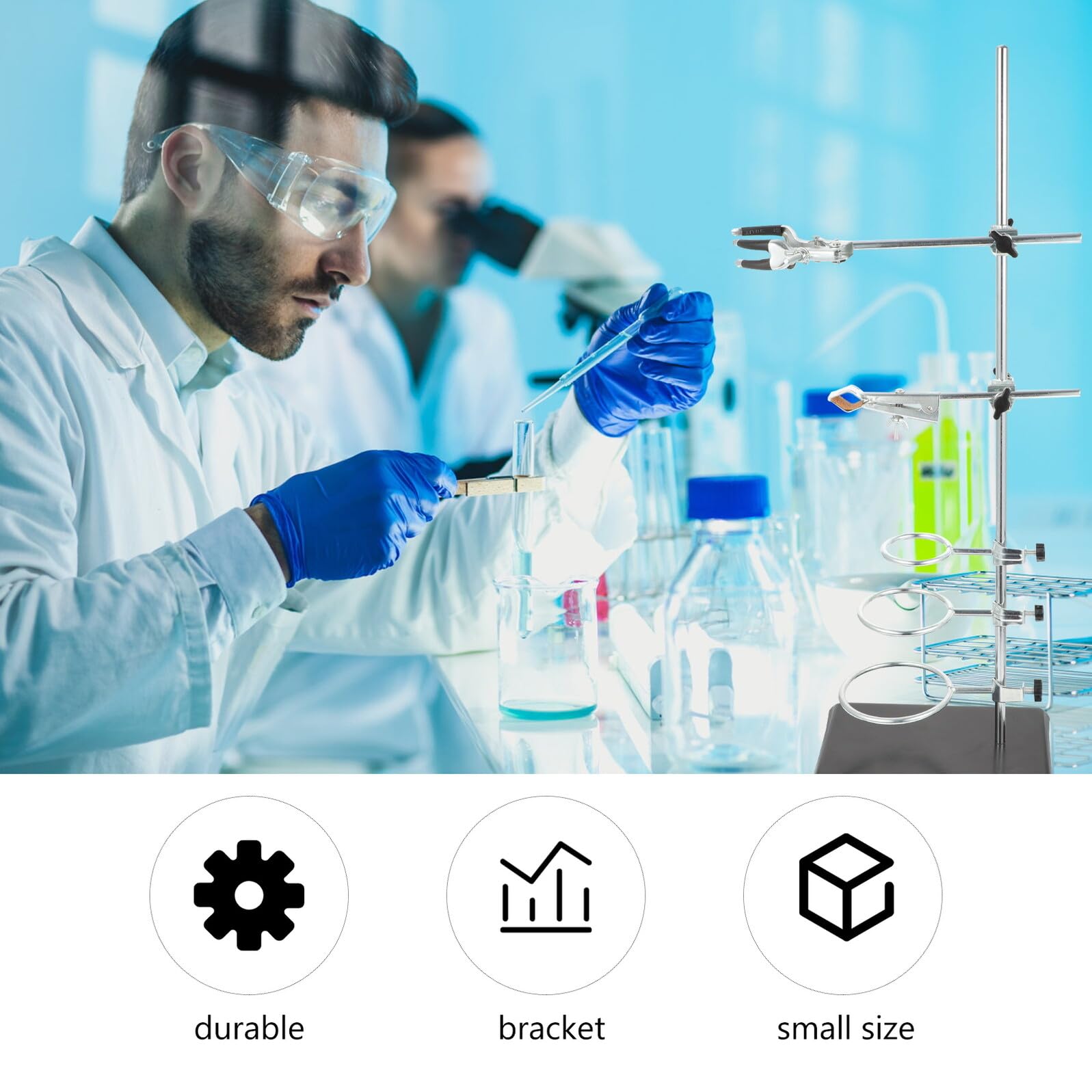 ERINGOGO Laborinstrumenten-halter Metallständer Laborregal mit Stabiler Basis für Chemielabor Experimente Vielseitig Verwendbar