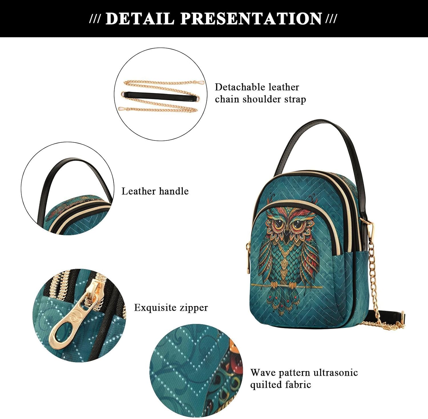 Crossbody Bags Crossbody Purse Chest Bag Indian Cute Owl for Women Trendy