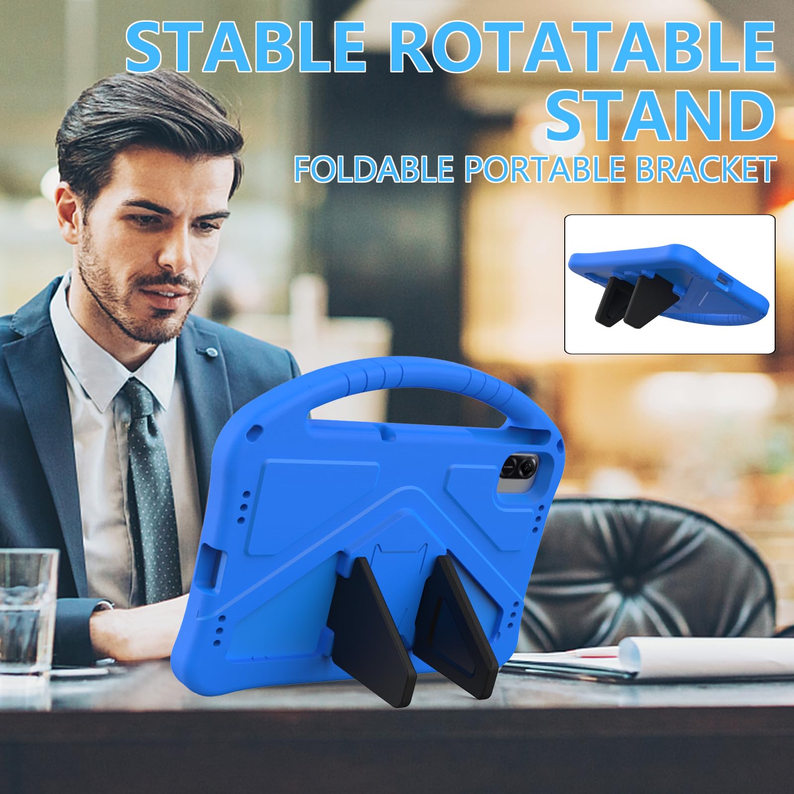 Schutzhülle Für Honor Pad X8A 11 Zoll – Mit Griff, Ständer Und Bleistiftschlitz, Stoßfest, Leicht, Cartoon-Design (Blau)
