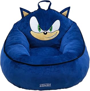 Sega Sonic Kids Foam Filled Bean Bag Chair, Soft Plush Character Lounge ...