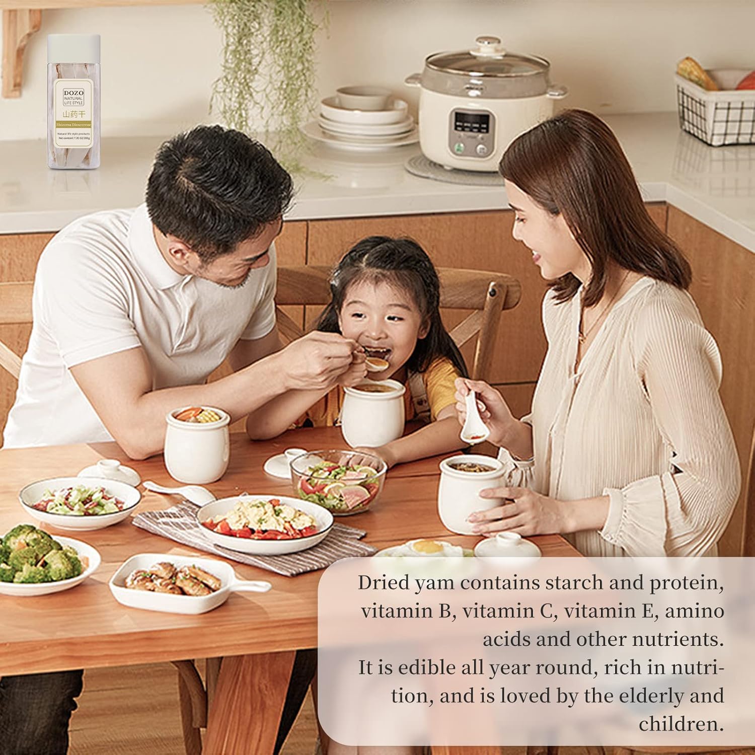 DOZO Dried Chinese Yam 400g/14.1oz Dried Iron Stick Yam Shan Yao for Tea Congee Soup Porridge, Sulfur Free, No Additives 山药干 淮山药 - Image 6