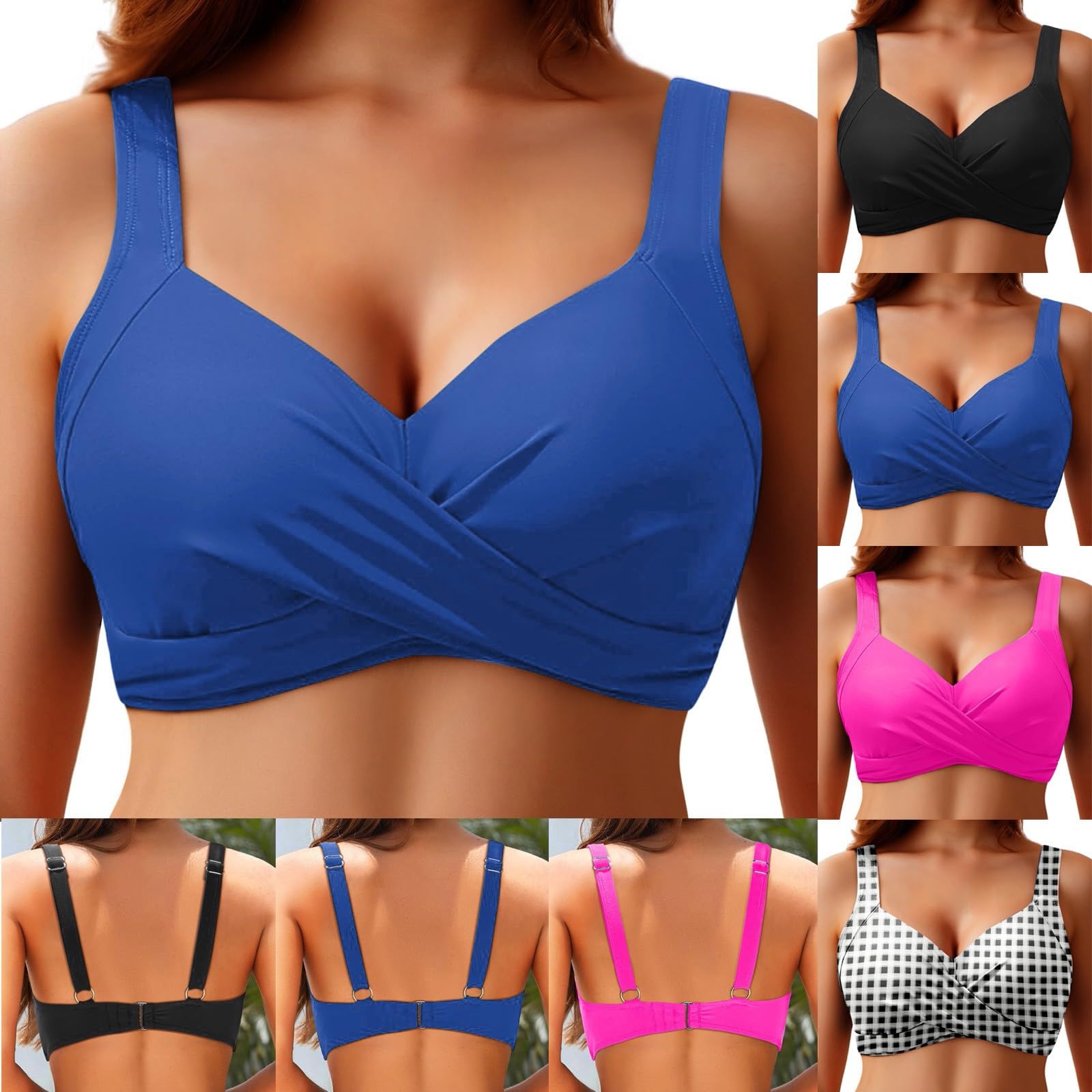 Haut de bikini à armatures pour femme - Haut de maillot de bain push-up 2025 avec soutien-gorge rembourré