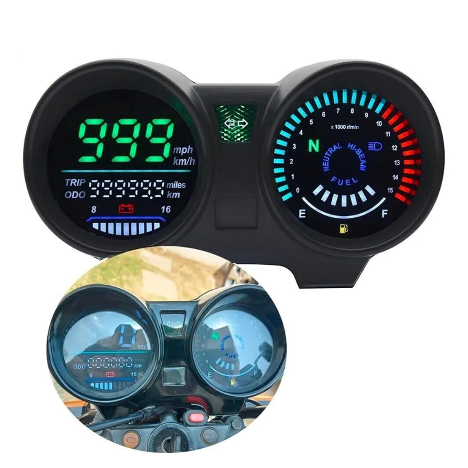 Motorcycle Digital Board Integrates Speedometer, Odometer, and Tachometer, with Digital Display