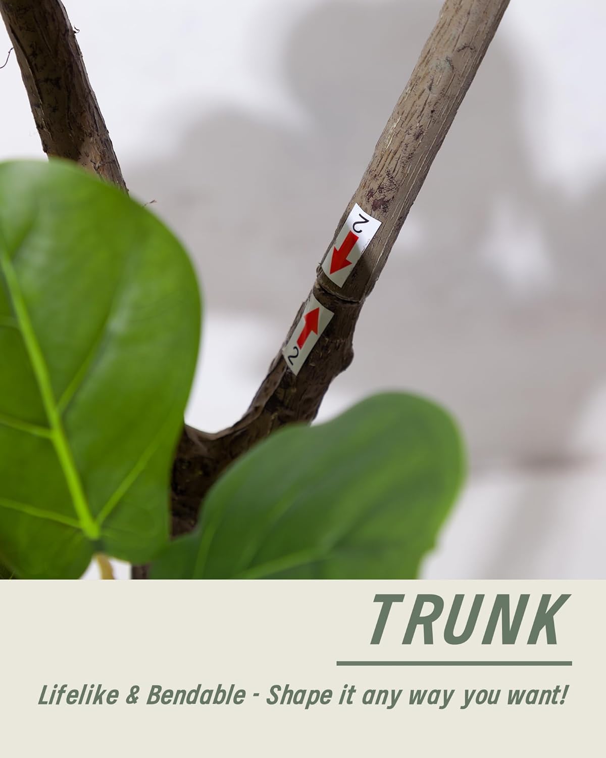 Artificial Fiddle Leaf Fig Tree with White Planter, 6ft Tall Fake Tree with Natural Wood Trunk for Home Decor, Faux Ficus Tree Indoor Outdoor Fake Plants for Home Office Living Room, I-Fig-6ft-white - Image 3