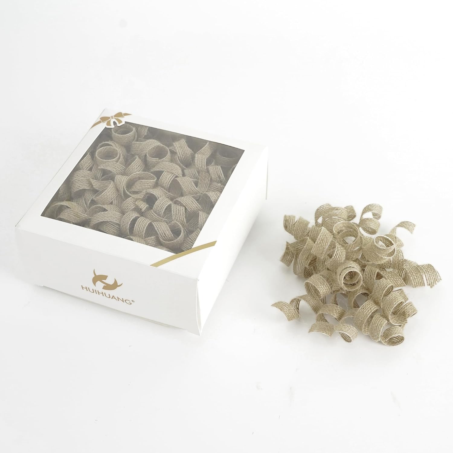 HUIHUANG Burlap Gift Bows Curly Bows for Gift Wrapping Self Adhesive Burst Gift Bow for Baby Shower, Wedding, Birthday Party Favors, Christmas Presents - 5 inch x 6 Counts - Image 9