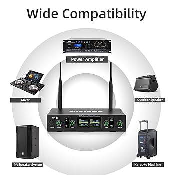 Amazon.com: MIZISNR UHF Wireless Microphone Systems, 4