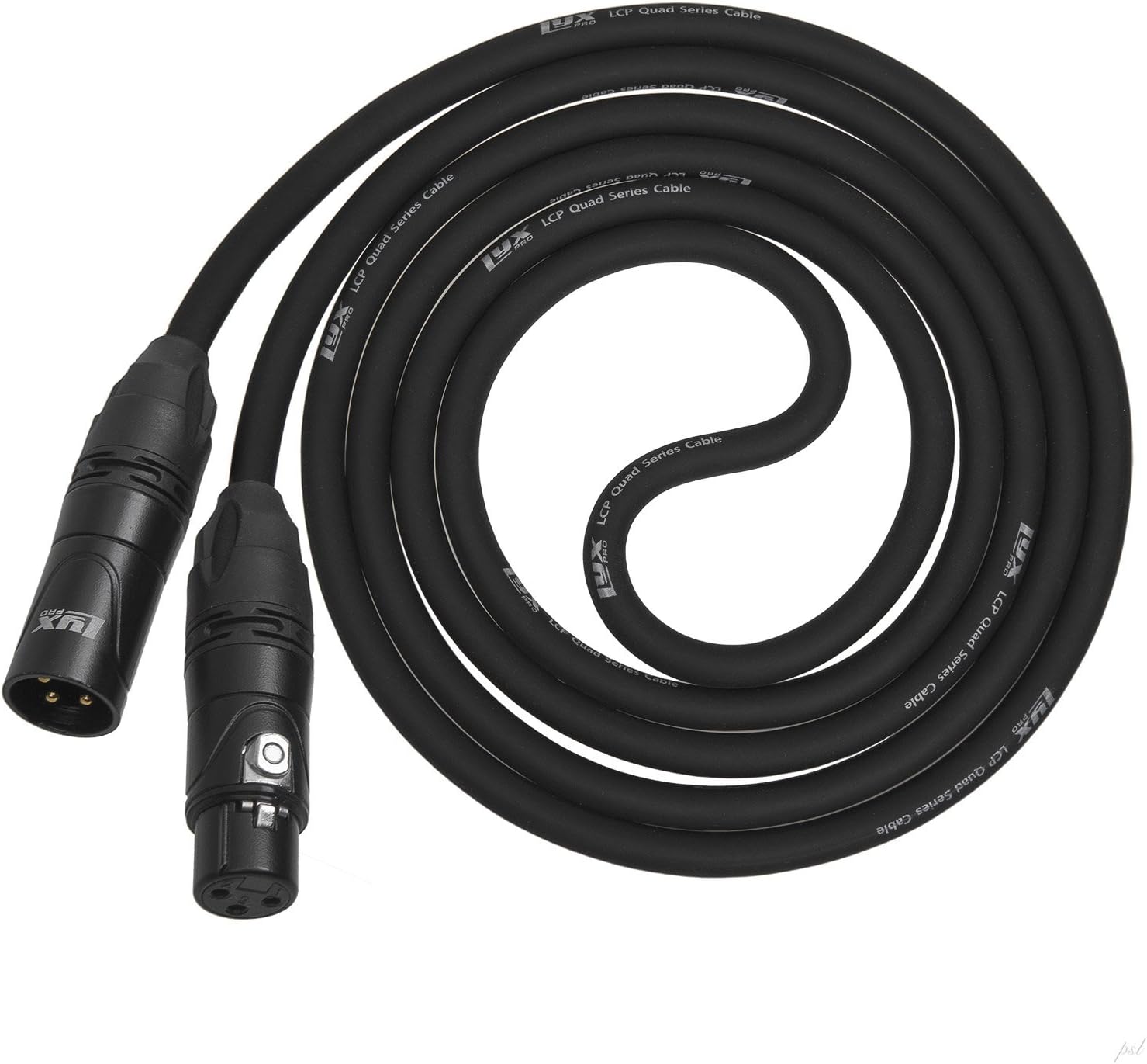 LyxPro Quad Series 6 ft XLR 4-Conductor Star Quad Balanced Microphone Cable for High End Quality and Sound Clarity, Extreme Low Noise, Black : Musical Instruments