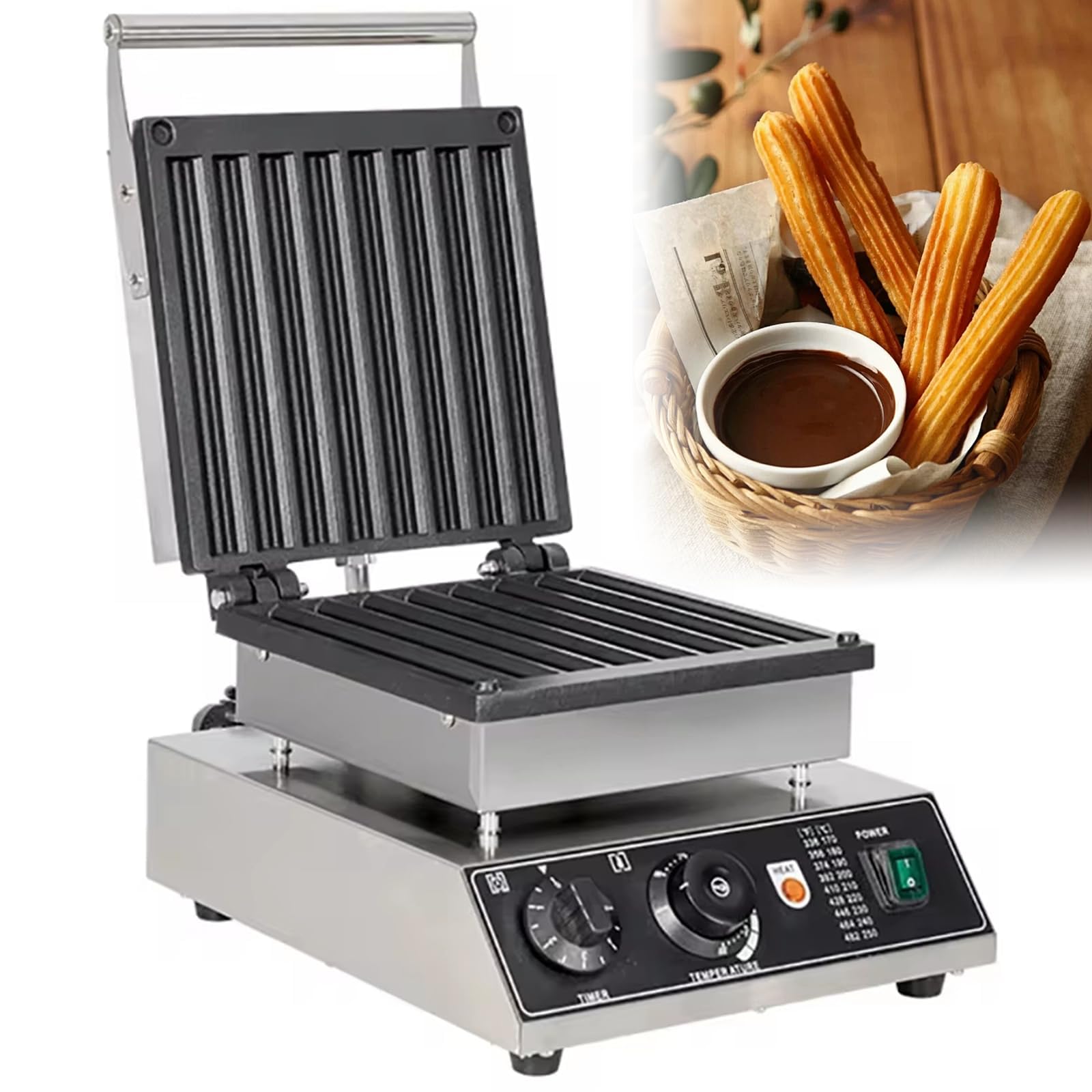 Akcesoria dekoracyjne do domu, profesjonalna maszyna Churros 1750 W z regulacją temperatury, powłoka nieprzywierająca, funkcje tkaniny