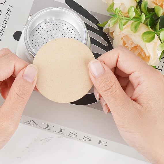 100 Pcs Unbleached Coffee Filters Papers, 6.4x6.4 cm Round Coffee Filters Replacement Filter Compatible with Espresso Coffee Makers