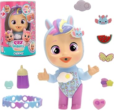 Cry Babies Magic Tears Charmz Surprise Doll   Jenna   Mini Doll with 6 Charm Charms, Bracelet & Water-Crying Feature   Collectible Toy for Kids