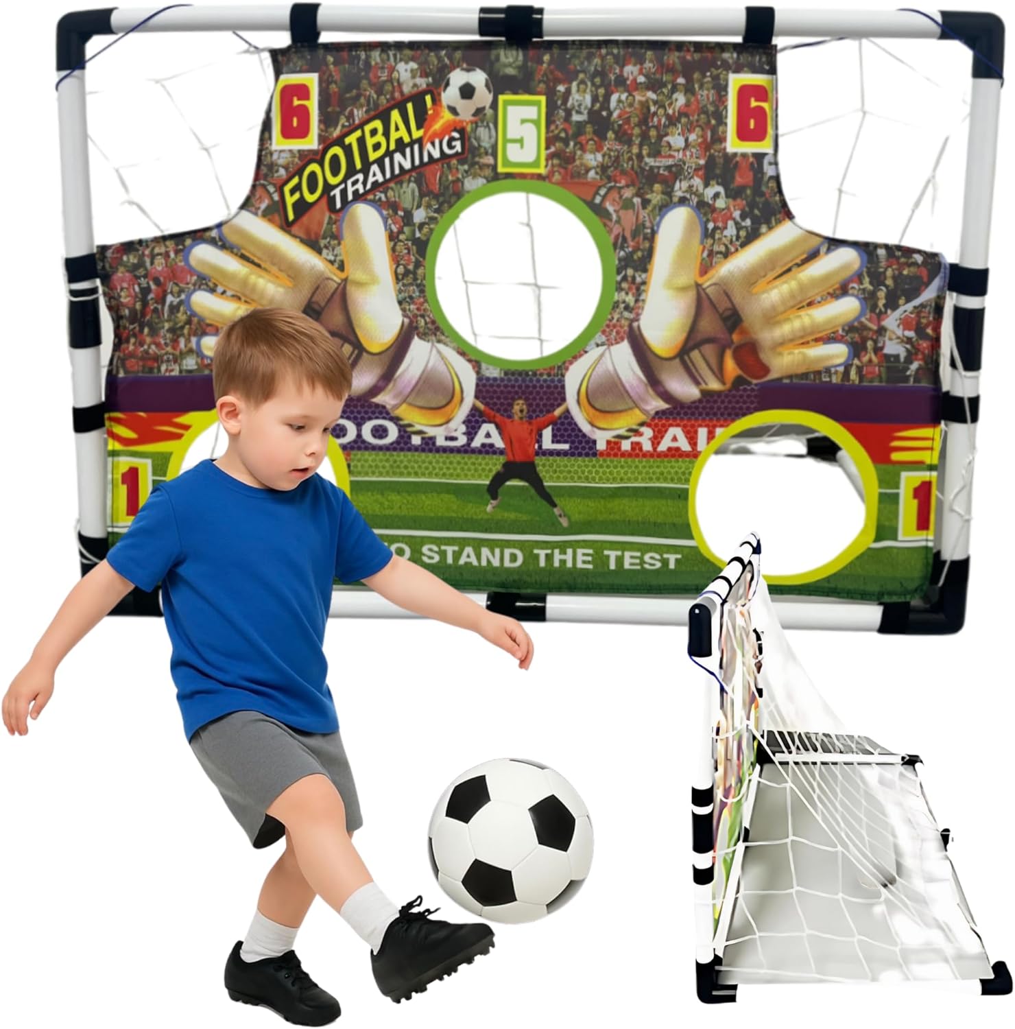 Kids Soccer Goal for backyards | Outdoor & Indoor Soccer Goal Set for Boys and Girls Ages 2 to 8 | Kids Soccer net with Ball & Pump - Easy Assembly | Great Soccer Gift for Sporty Children