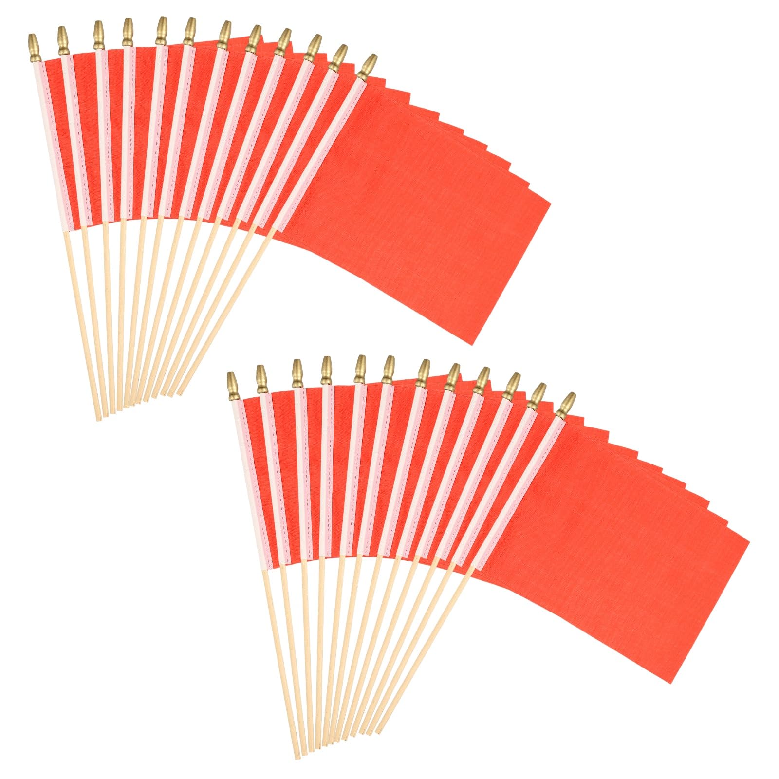 Drapeaux vierges rouges PATIKIL 24 pièces avec mât en bois 20x7cm