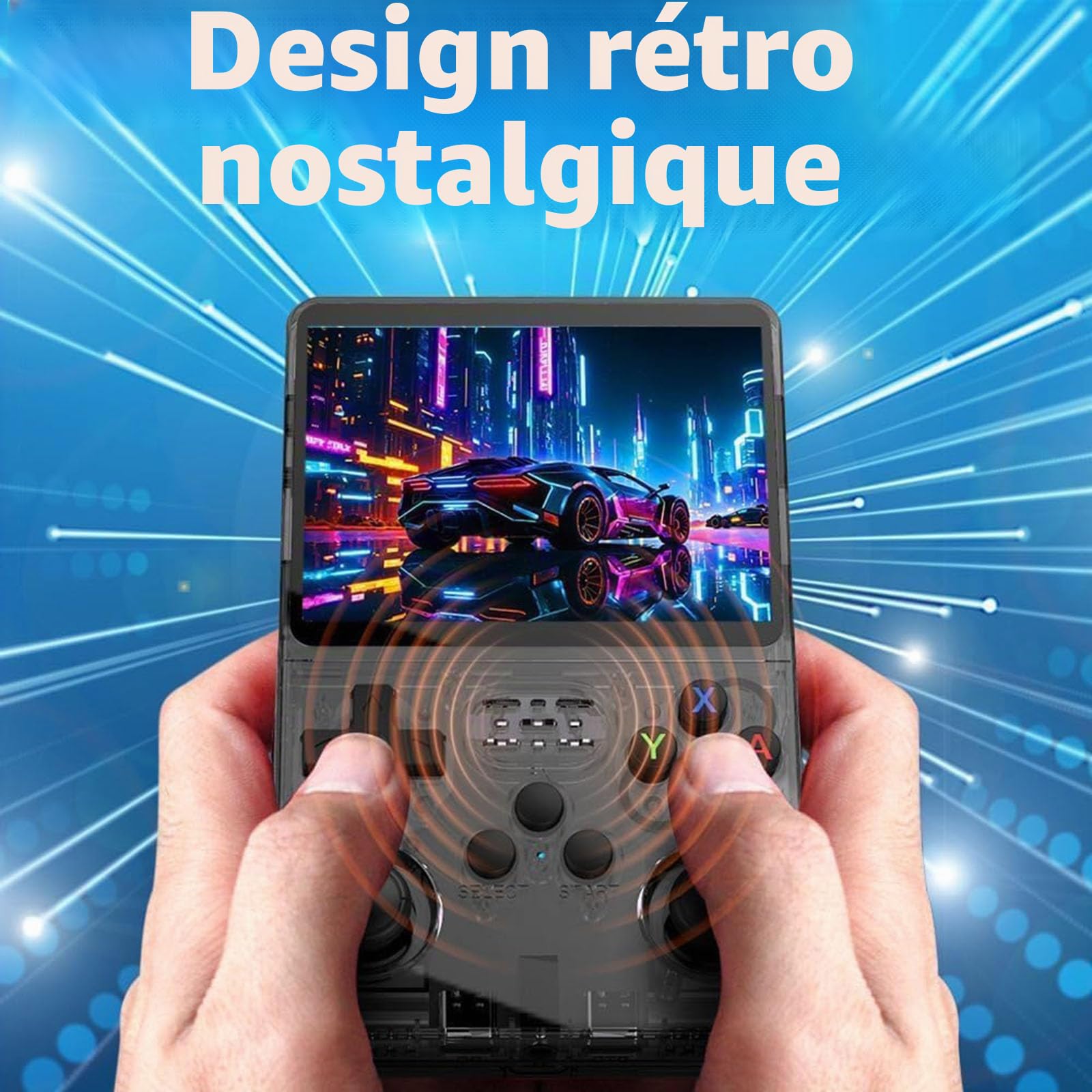 Retro Portable Game Console R36S-avec Système Linux Open Source, 21 000 Jeux Classiques, Écran IPS De 3,5 Po, 64 Go/128 Go, Mini Console De Jeu Portable-Purple||128GB
