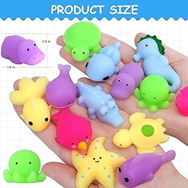 POKONBOY 30 Pcs Squishies Mochi Toys, Mini Kawaii Squishy Sea Animals Squeeze Stress Relief Toys Easter Basket Stuffers Christmas Birthday for Kids