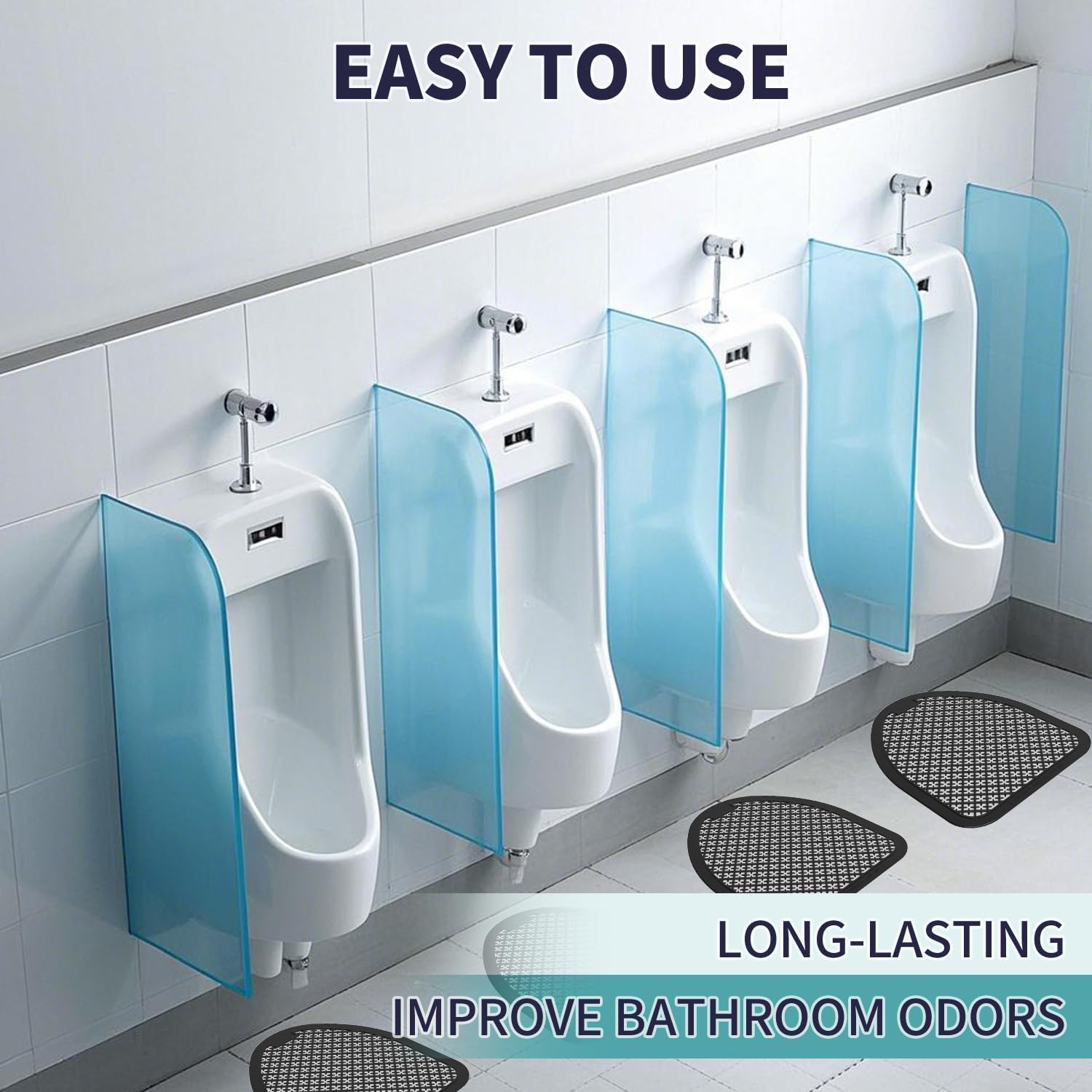 Commerical Urinal Mats 6 Pack, Water Absorption Deodorization Urinal Pads for Hygiene and Floor Protection,Disposable Non-Slip Urinal Floor Mats for Men Bathroom, 17.5" x 20.7"