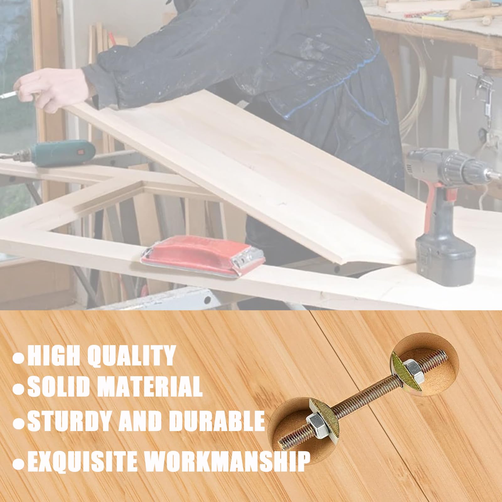 6 Connettori Per Piani Di Lavoro - 100 Mm, Acciaio Zincato, Per Cucine E Tavoli - Foto 2