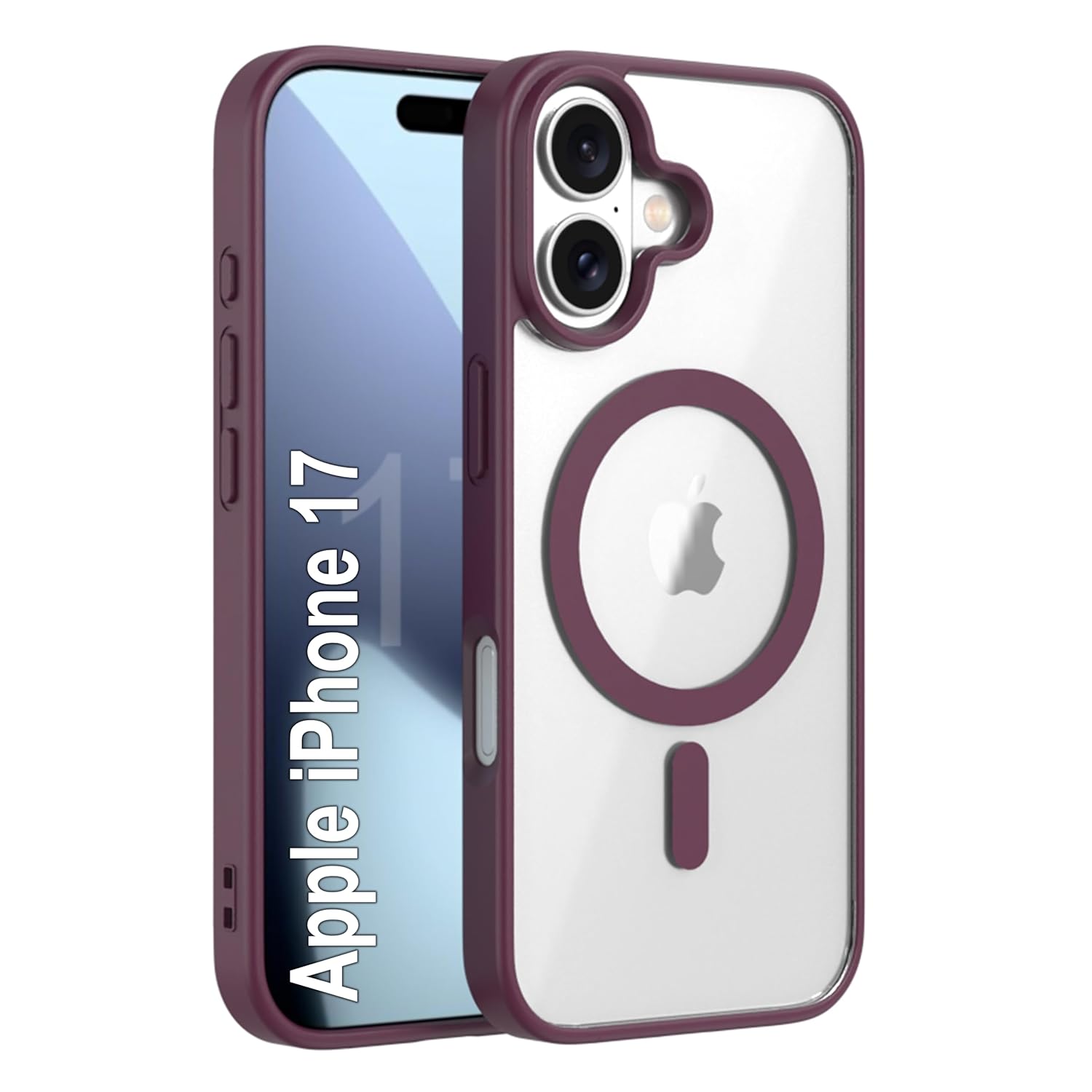 amazon basics Back Case Cover for iPhone 17 | Compatible for iPhone 17 Back Cover | Scratch-Resistant Back Cover | Wine Red