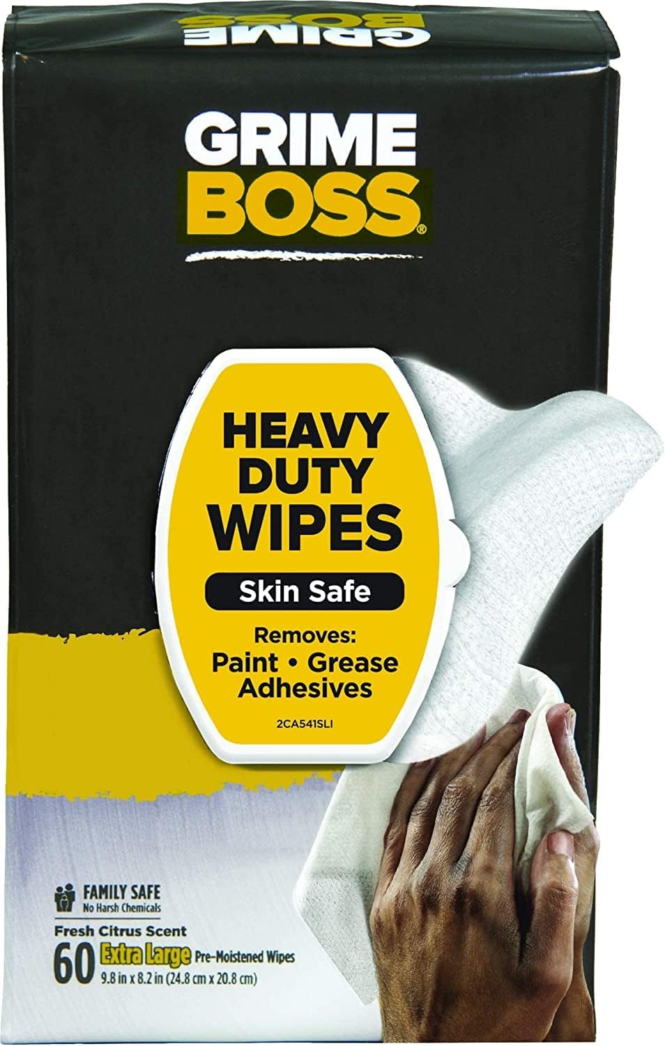 Grip Clean Heavy Duty Cleaning Wipes, Hands, Tool, & Surfaces, Waterless, Auto
