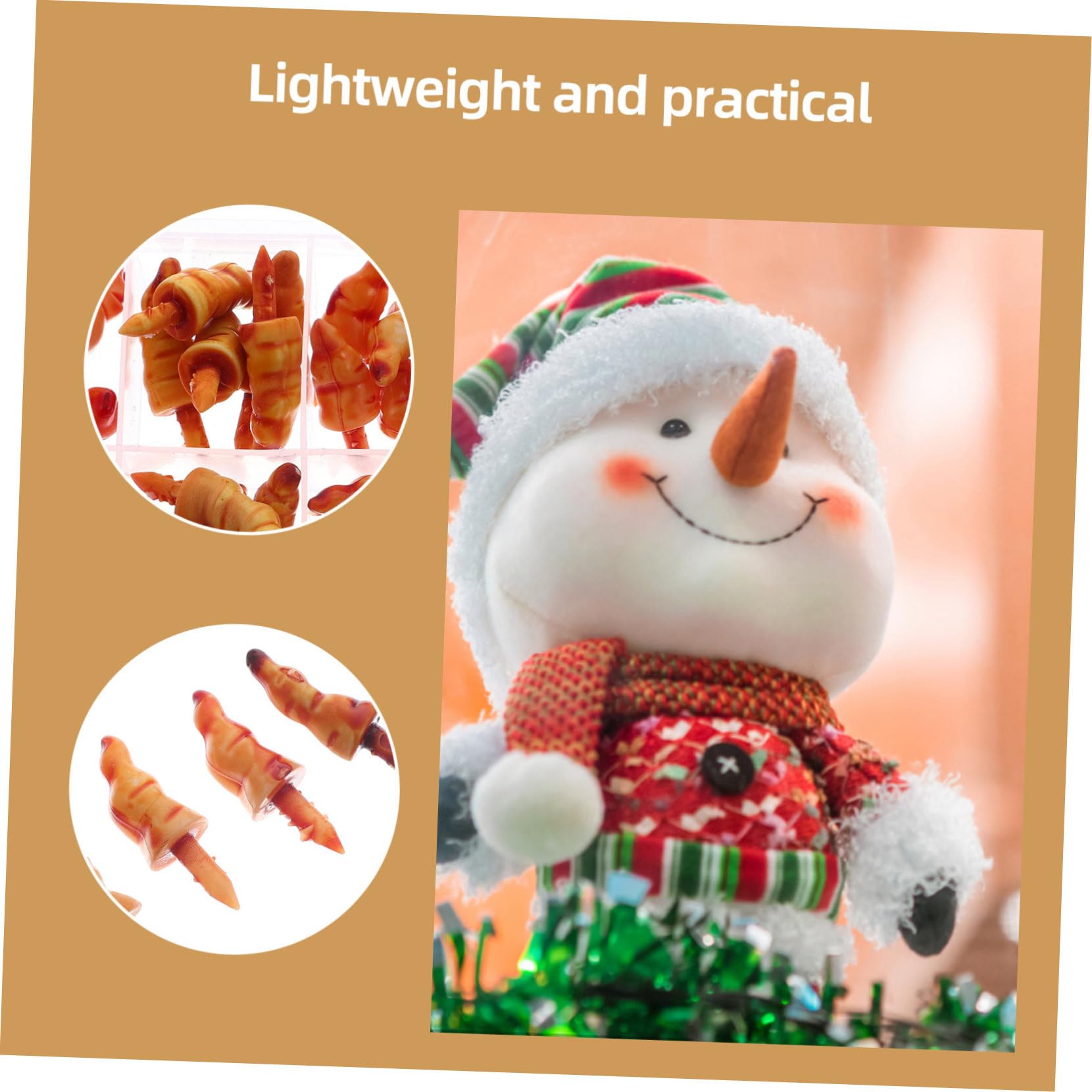 VILLCASE 3 Sätze Schneemann Nase Schneemann- Schneemann-nasenknöpfe Bausatz Winterdeko Christmas-Decorations Weihnachtsschneemann, Der Nase Macht Schneemann Liefert Plastik 2 Boxen * 3