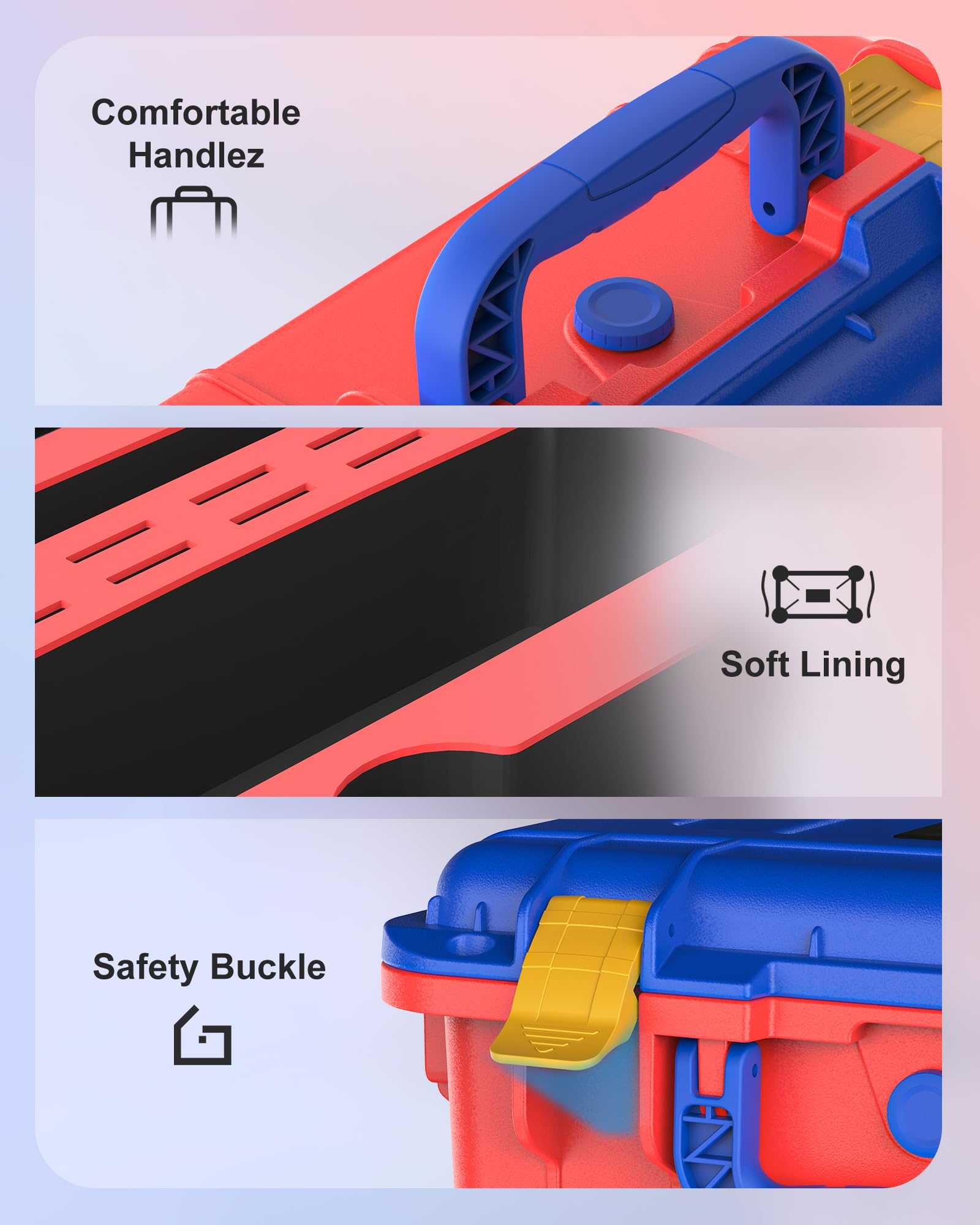STARTRC GAMES Hard Carrying Case for Nintendo Switch 2, Professional Deluxe IP67 Waterproof, Soft Lining Hard Travel Case for Nintendo Switch 2 Console Pro Controller & Accessories (Red & Blue) - Nintendo Switch 2 - Very Good - Used Accessory - Image 5