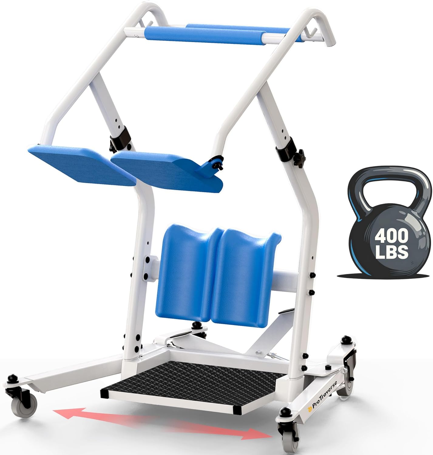 Stand Assist Lift – Sit to Stand Patient Transfer Chair for Elderly & Disabled, 400 lbs Capacity Lift Aid with Adjustable Height – Home & Nursing Care Mobility Support,Blue