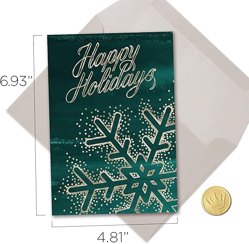 Miniatura 4 de Hallmark Business - Paquete de 100 tarjetas navideñas a granel (copo de nieve brillante)