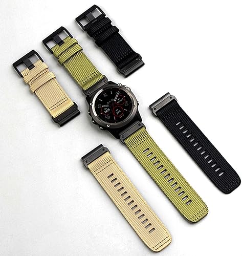 Miniatura 8 de Abanen Correas de reloj de nailon de 0.866 in de ajuste rápido mejoradas para Garmin Fenix 7  Fenix 6  Fenix 5  EPIX 2, correa de nailon tejida