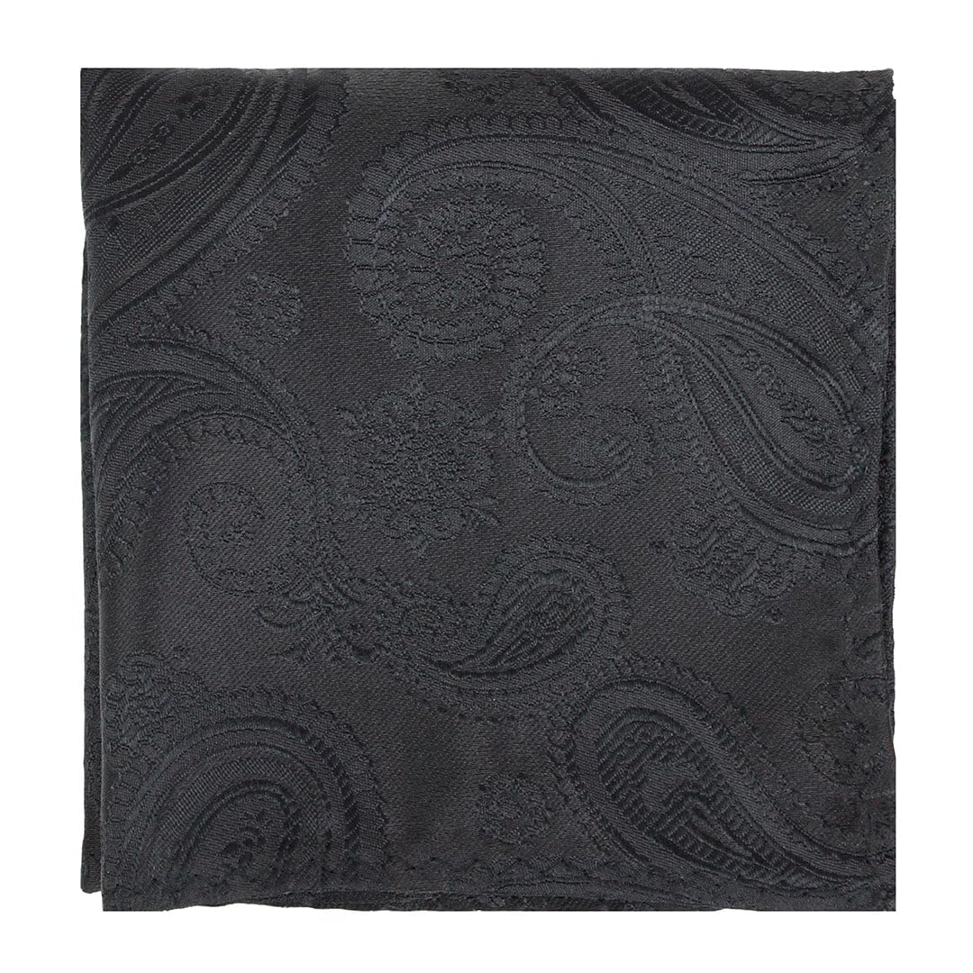 Elegant Black Paisley Pocket Square For Men-image-23