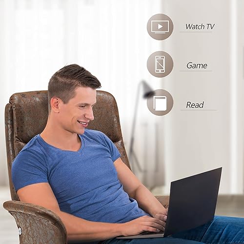 Miniatura 8 de MCombo reclinable giratorio con otomana, sillón moderno con base de aluminio resistente, silla de salón de piel sintética para sala de estar,