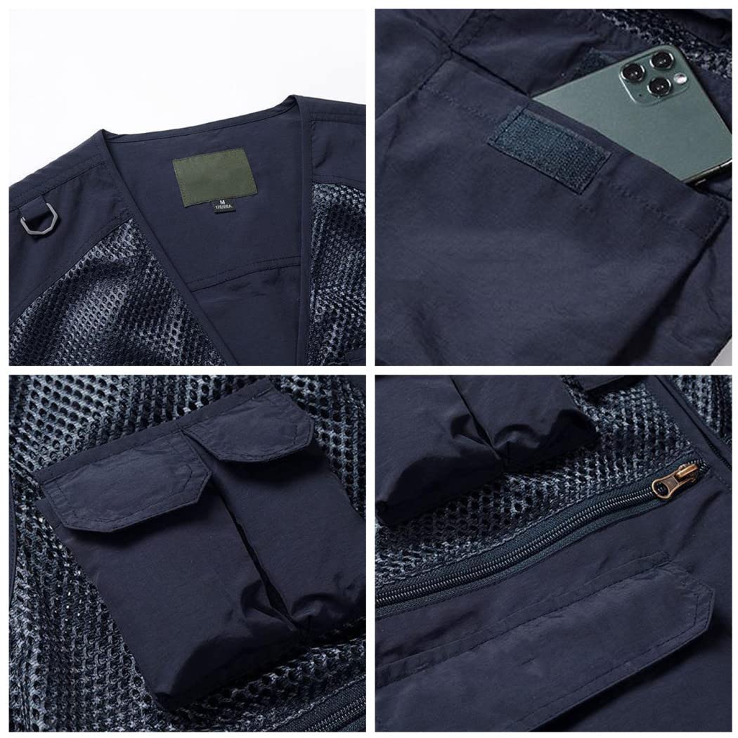 Chaleco De Hombre Exterior Multibolsillos Chaleco Verano De Malla Transpirable Chaqueta De Pesca De Fotografía Multifuncional