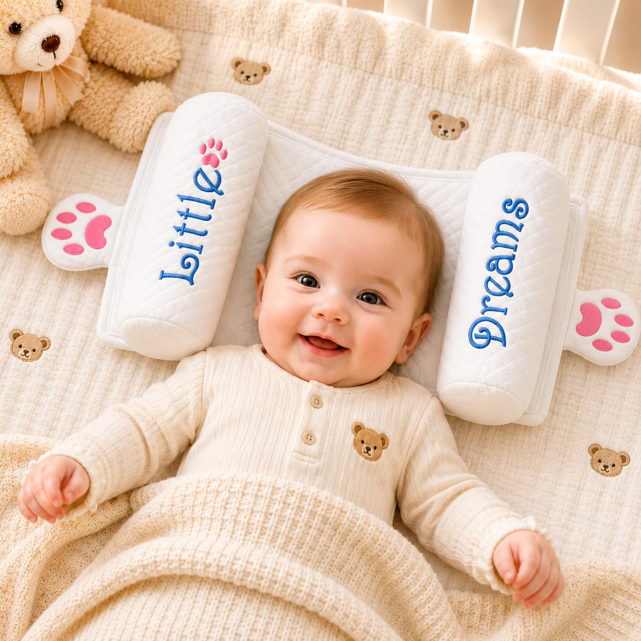 Baby Pillow with Soft Filling – Cotton Baby Cushion for Everyday Use, 0–12 Months-image-37