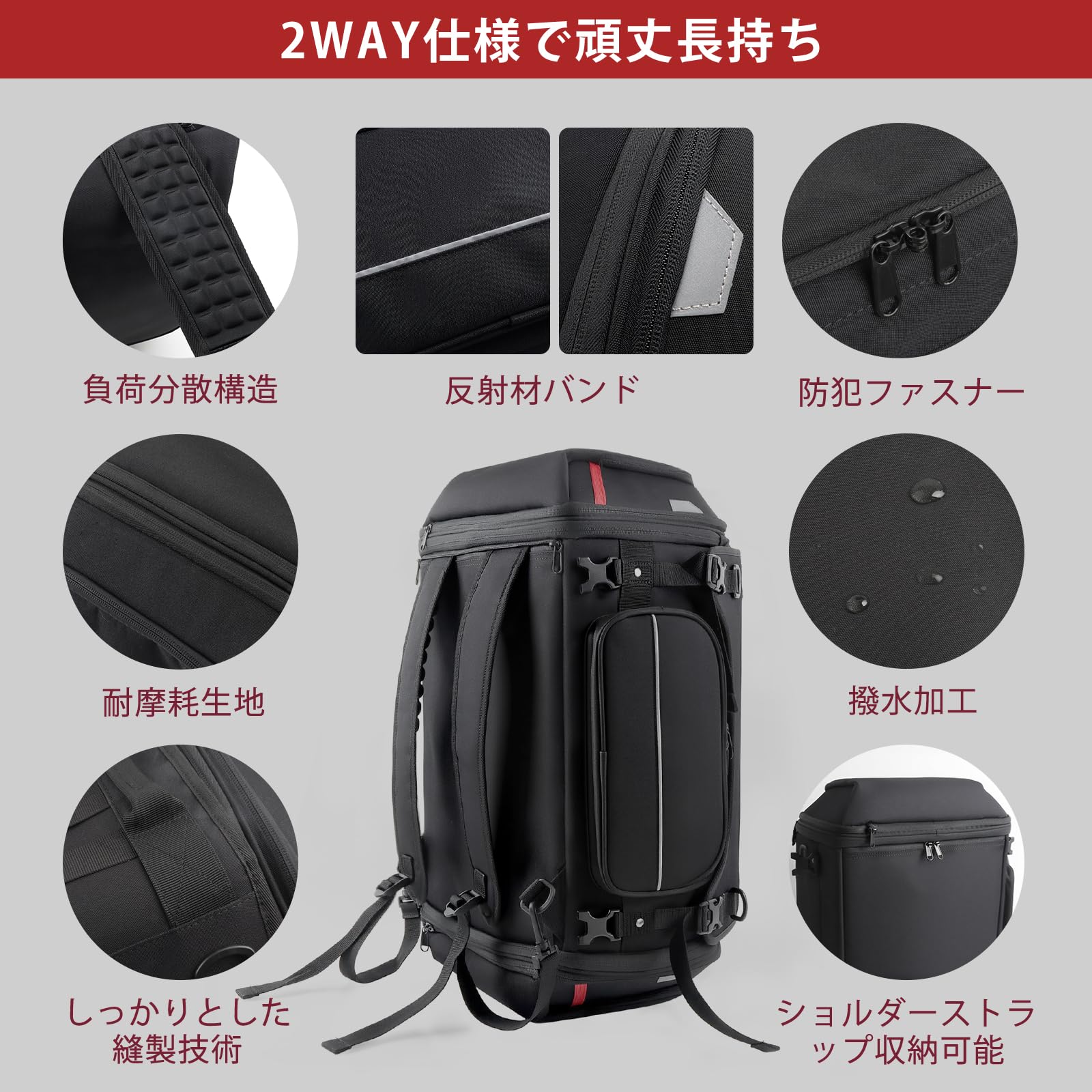 Amazon | [MXYOO] バイク用 シートバッグ 58-73L 拡張機能 大容量 防水