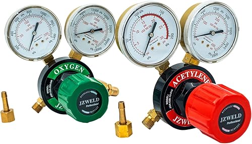 Reguladores de acetileno de oxígeno, regulador de gas de soldadura de conexión de entrada CGA540 y CGA510, conjunto de regulador de acetileno de