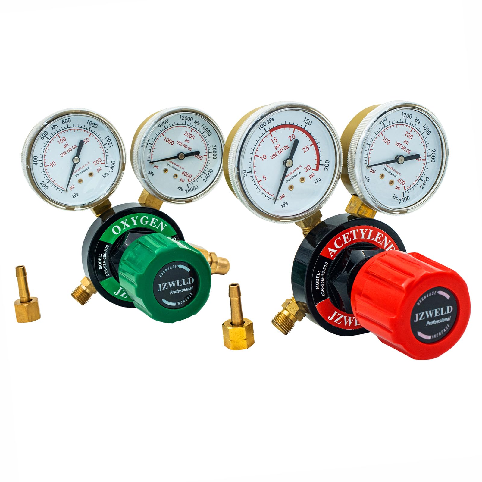 専用 ACT バイン JZWELD Oxygen Acetylene Regulators, CGA540 and CGA510 Inlet