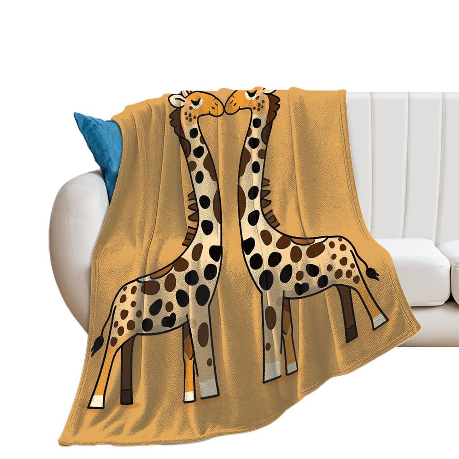 Couverture flanelle girafes plaid doux de qualité supérieure pour lit