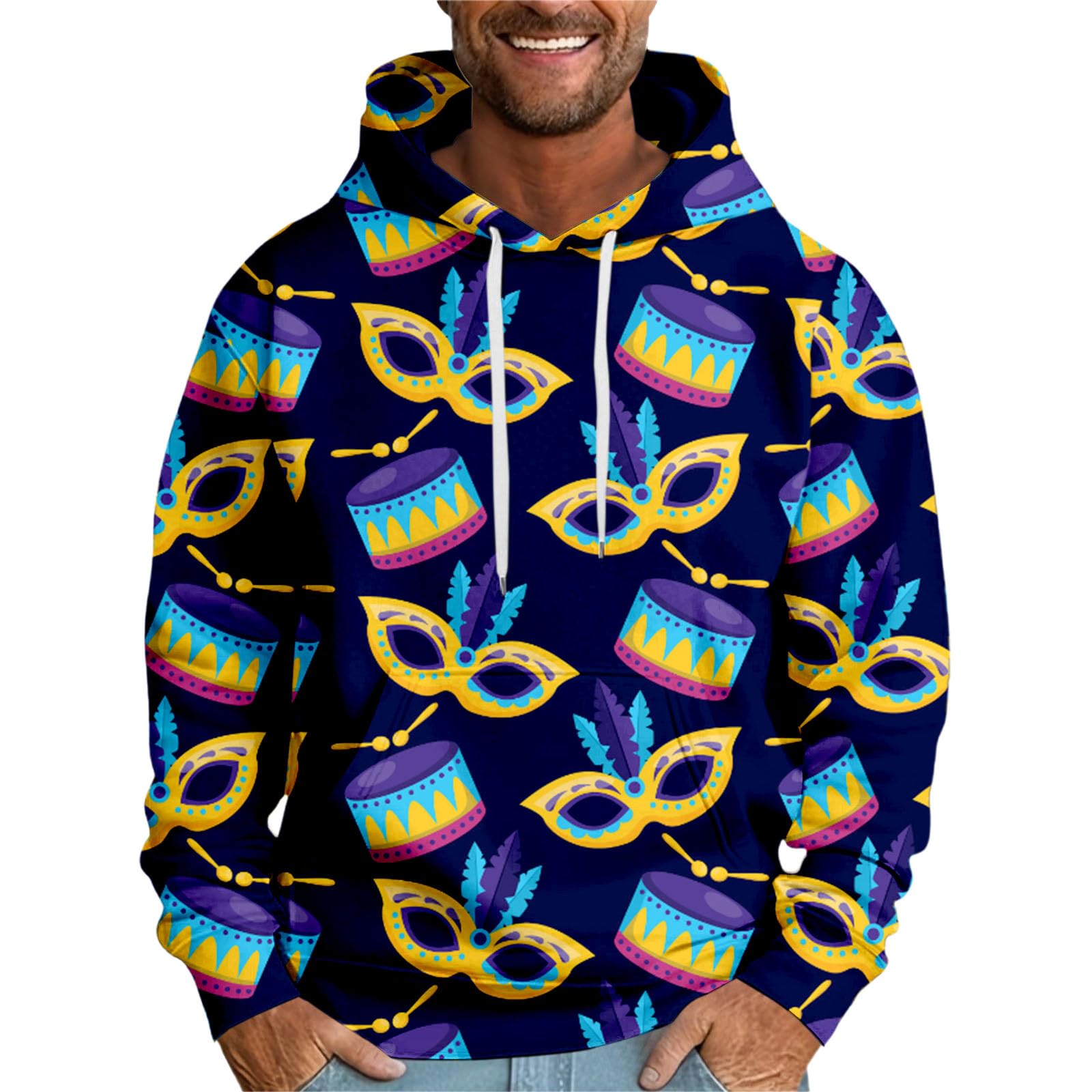 Sudaderas de hombre para vacaciones lilas con capucha estilo oversize 5