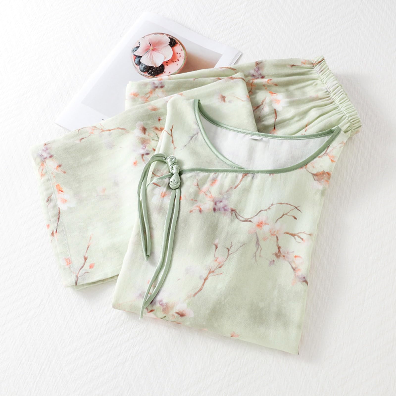Generisch Pyjama Damen Schlafanzug Hausanzug Zweiteilig Langarm Winter | Kürbis Motiv Geister Druck Thematisches Muster Knopfoberteil Lockere Passform Pyjamaparty Feierlichkeit Outfit