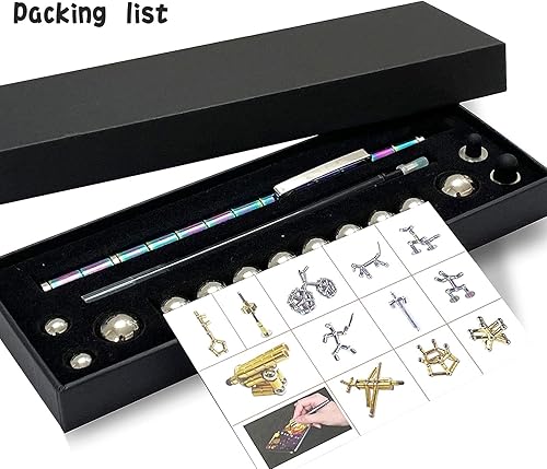 Miniatura 6 de Bolígrafo para ansiedad, bolígrafo magnético genial para escritorio escolar, bolígrafo magnético de descompresión de metal, multifuncional,