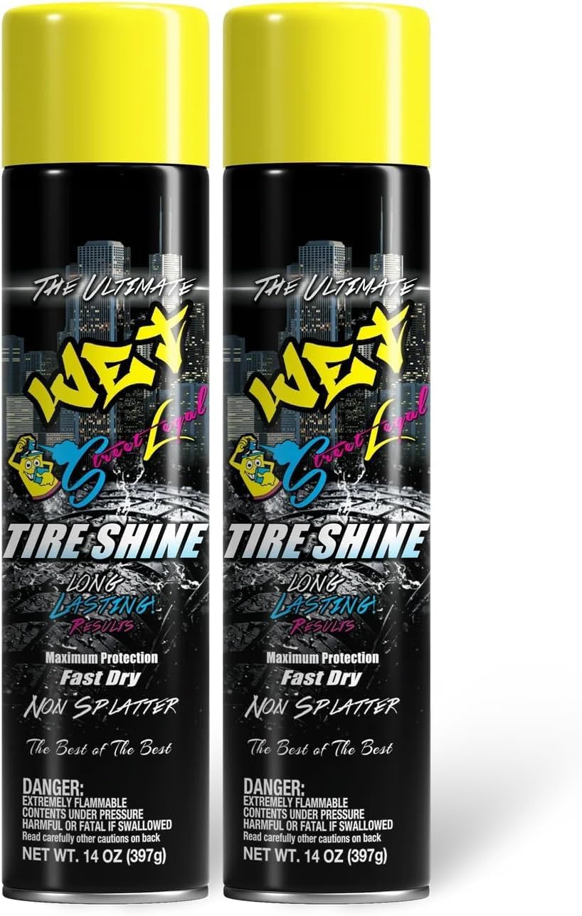 Street Legal The Ultimate Wet Tire Shine, High Gloss Wet-Look Tire Dressing, Silicone-Based Formula, 14 oz Aerosol (Pack of 12)