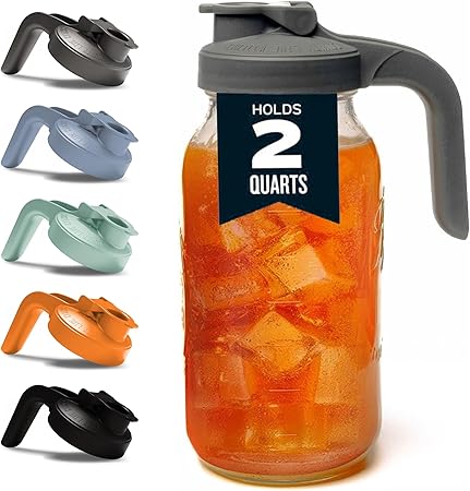 County Line Kitchen Glass Mason Jar Pitcher with Lid -