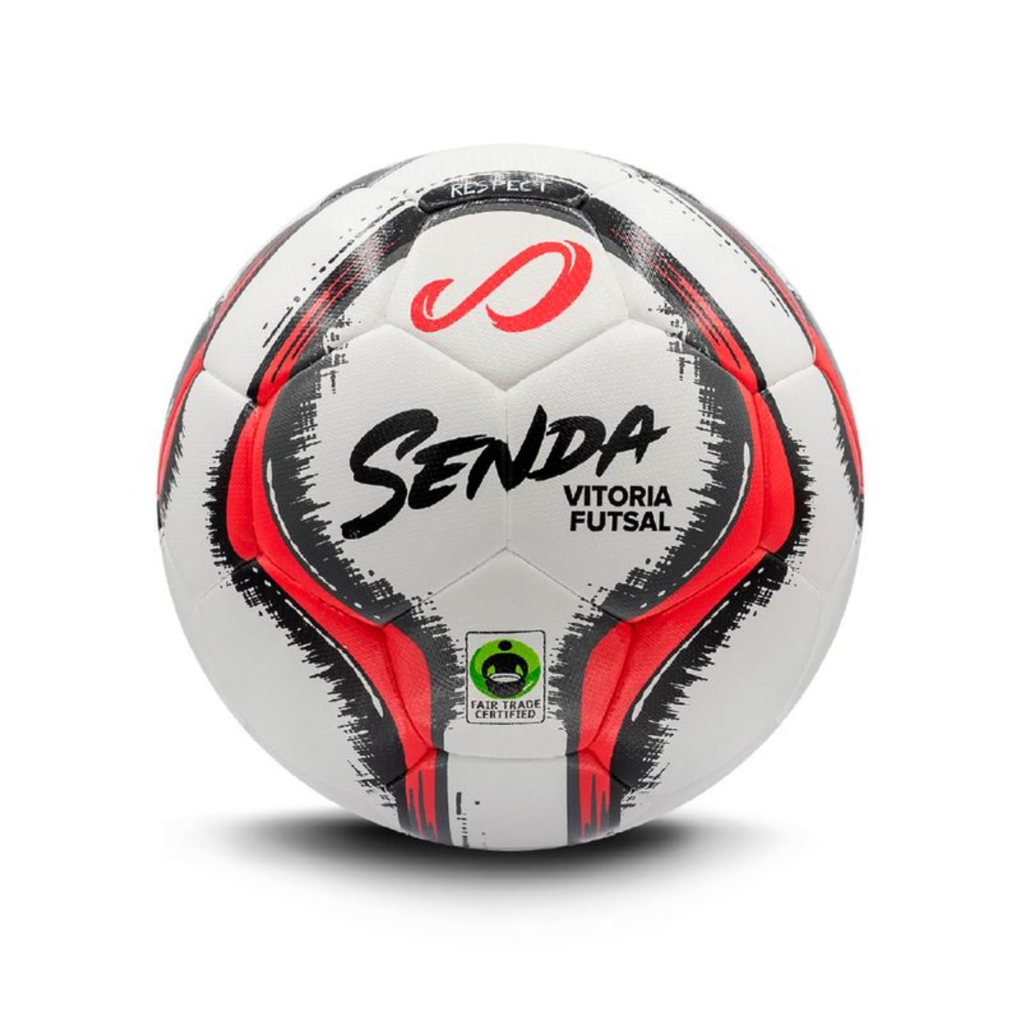 SENDA Vitoria Premium Match Ballon de futsal certifié commerce équitable Rouge/gris Taille 3 (8-12 ans)