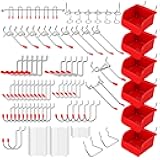 Ultimate 121-Piece Pegboard Hooks Set, Pegboard Accessories with Metal Hooks, Durable Peg Board Organizer Accessories, Pegboard Bins, Peg Board Tool Utility Hooks