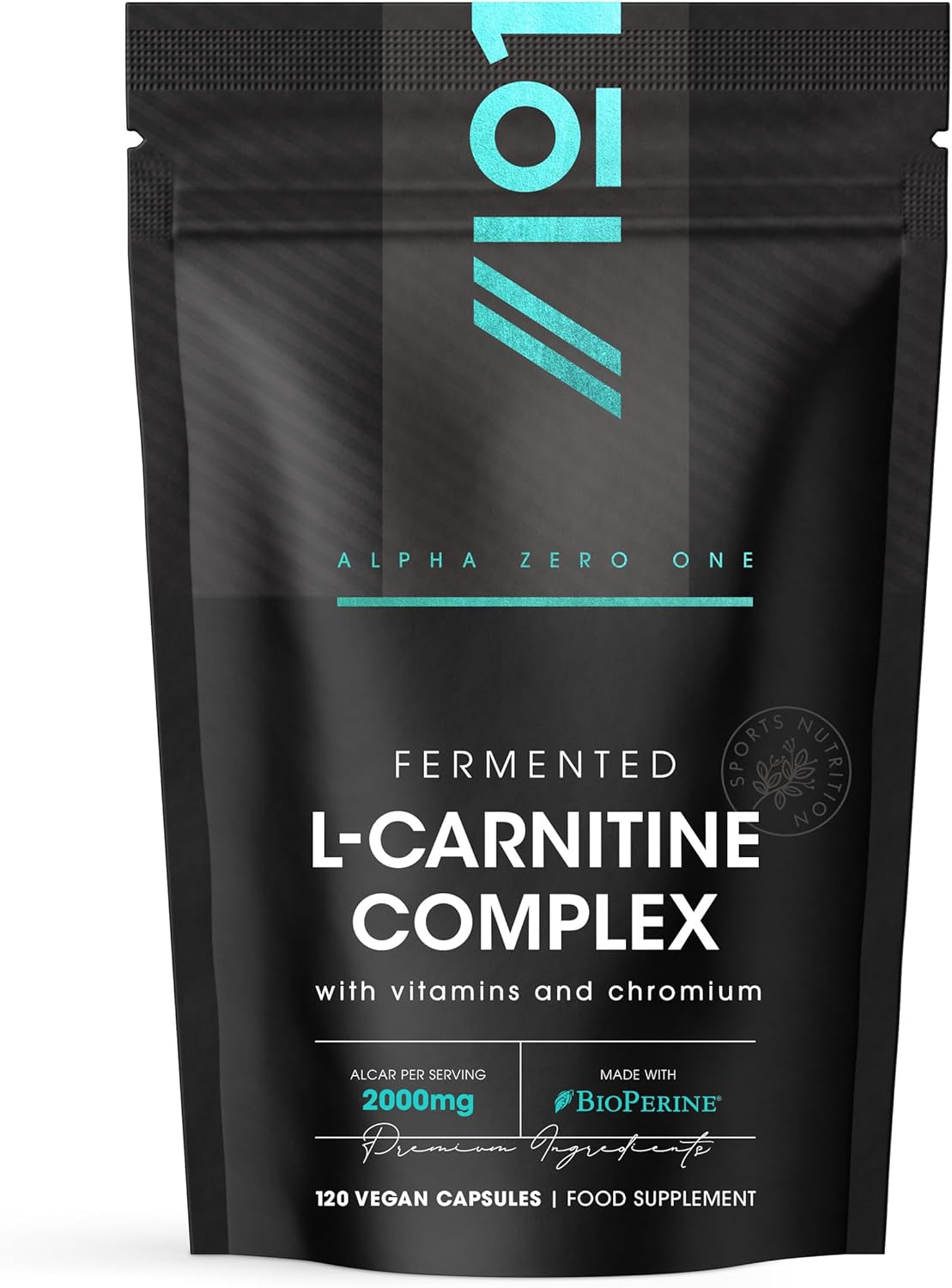 L-Carnitine 2000 mg Complex met BioPerine® – Energy & Metabolisme support – boosted with vitamine D3, B2, B3, B6, biotine & chroom – 120 veganistische capsules.