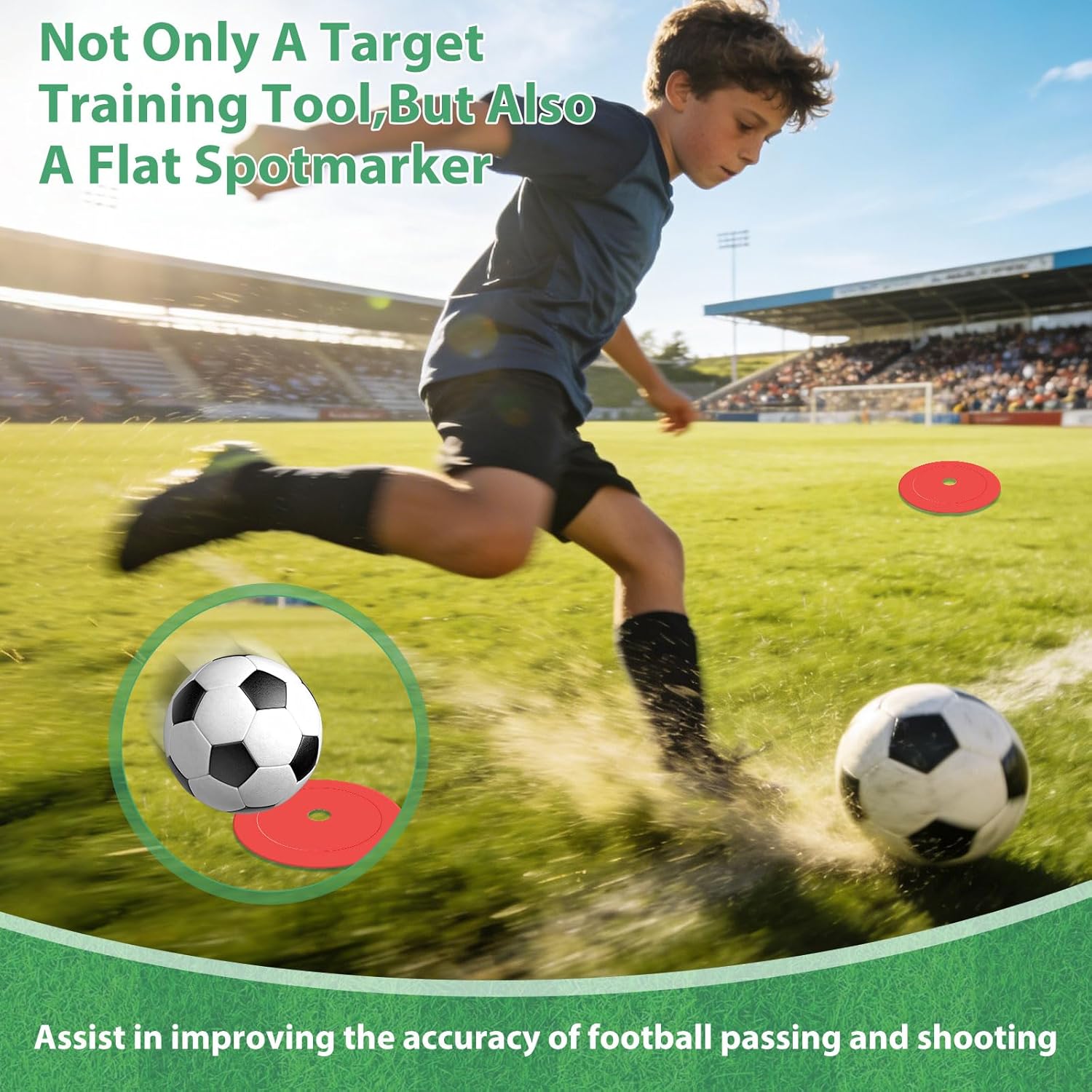 4 pieces football goal goal, 15 cm round target net football goal with adjustable 100 cm strap, premium football goal corner targets for shooting accuracy improvement, goal wall shooting (round)