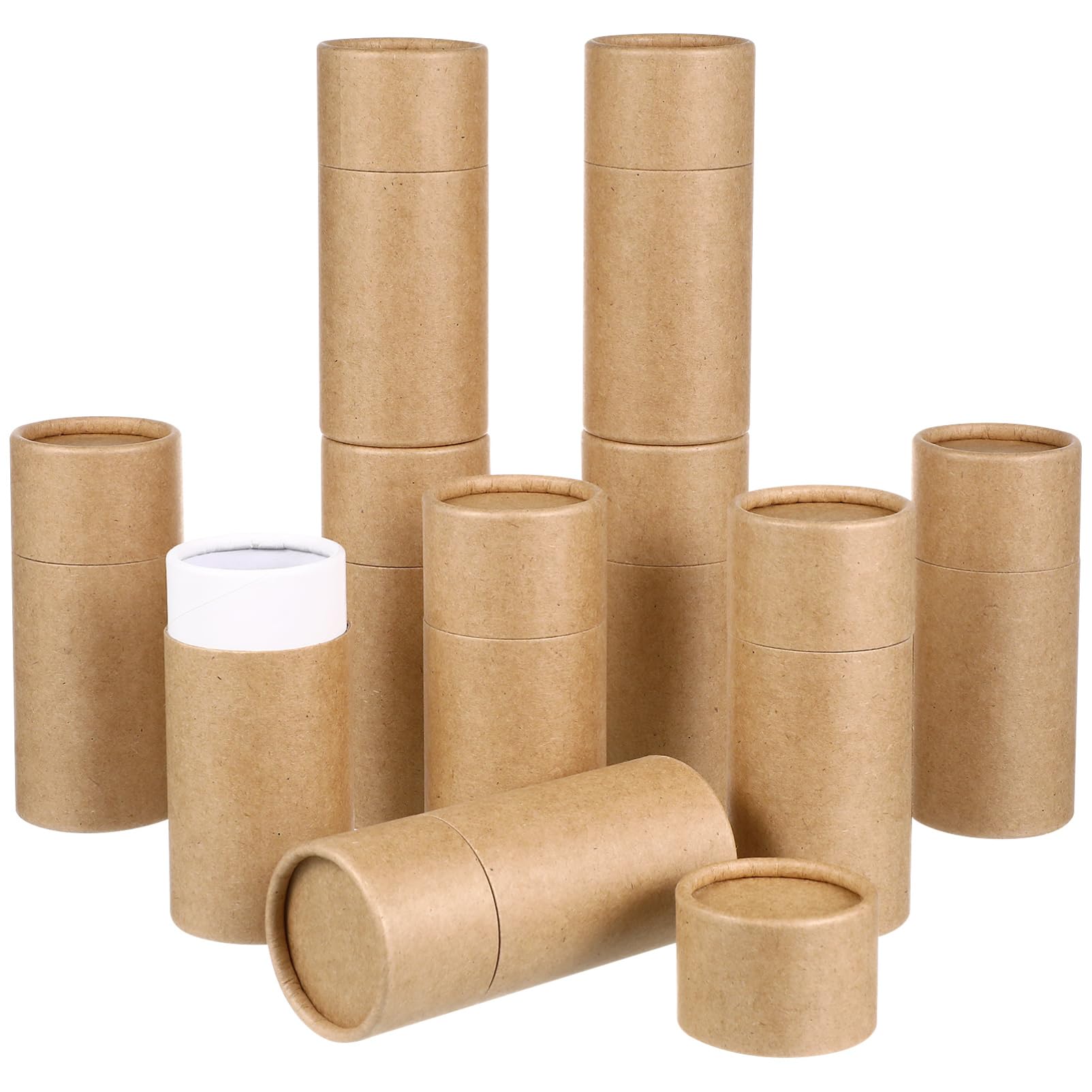 COHEALI 40 Piezas Botella De Aceite Esencial Caja De Tubo De Papel Tubos De Embalaje De Cartón Tubo De Correo Kraft Con Tapas Cajas De Embalaje Cajas De Tubo De Embalaje Cilíndrico Tubo
