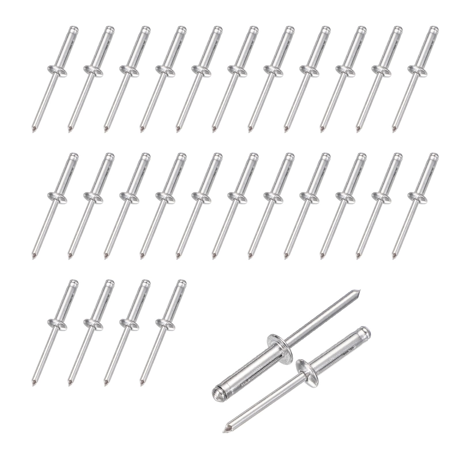 sourcing map 50pcs Aluminum Large Head Grip Rivets 4.8x21mm Multi-Grip