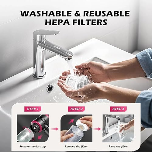 Miniatura 6 de Aspiradora de mano para automóvil con potencia de 15000 PA, aspiradora inalámbrica 4 en 1 pequeña y potente y plumero de aire con batería de 2000