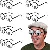 BOZILY 6Pcs Shaking Googly Eyes Glasses Giant Googly Eyewear Funny Shaking Eyes Glasses Funny Costume Accessories for Halloween Adults Kids Party Favors